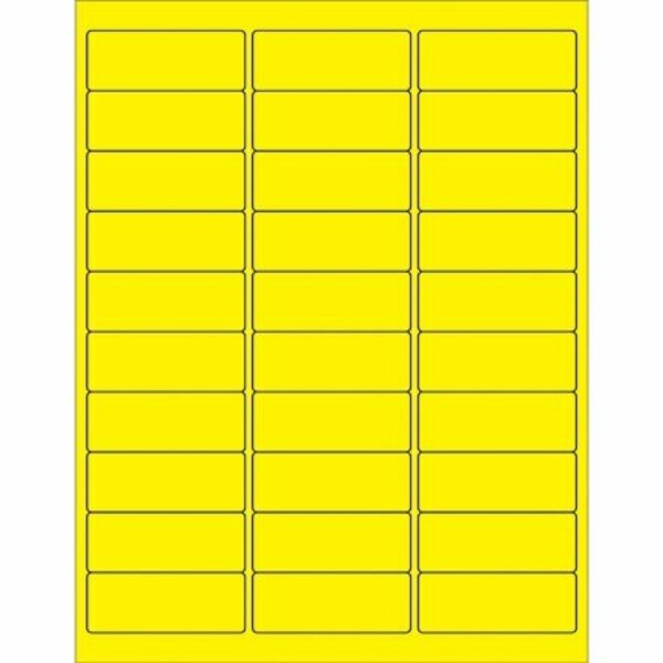 Bsc Preferred 2 5/8 x 1'' Yellow Removable Rectangle Laser Labels, 3000PK S-14074Y